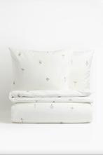 H&M home dekbedset bloemen 200x200 60x70 katoen ZGAN, Huis en Inrichting, Slaapkamer | Beddengoed, Gebruikt, Wit, Dekbedovertrek