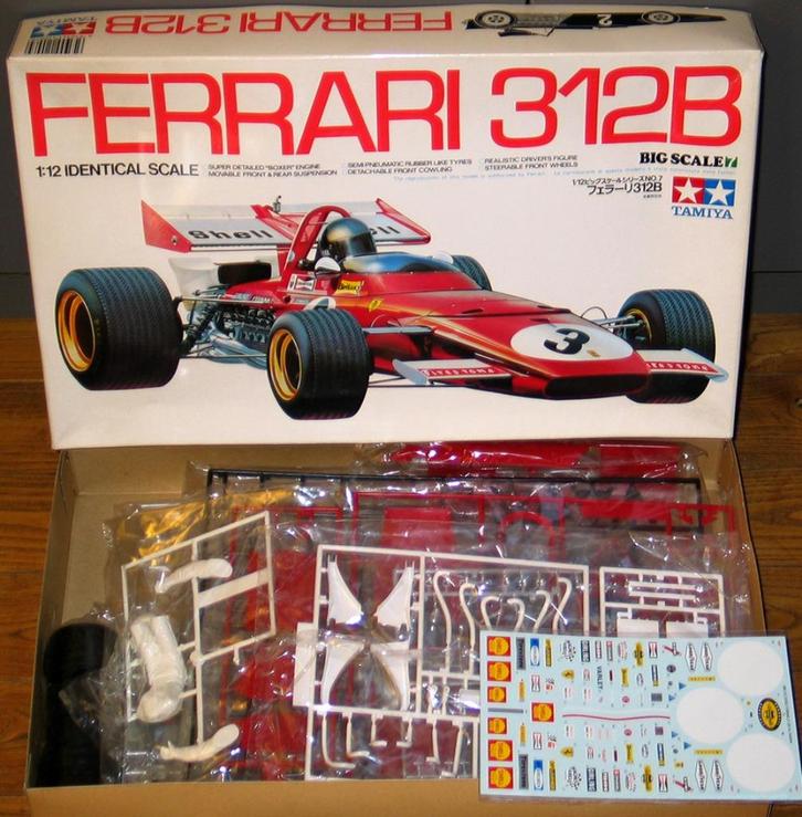 TAMIYA 1:12 FERRARI 312B + NIEUWE FULL SPONSOR DECAL SET, Hobby en Vrije tijd, Modelbouw | Auto's en Voertuigen, Nieuw, Auto, Groter dan 1:32