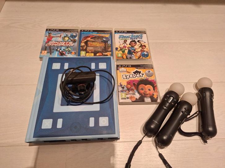 PS3 Move Set met Games en Accessoires, Spelcomputers en Games, Spelcomputers | Sony PlayStation 3, Gebruikt, Met 3 controllers of meer