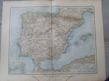 99-100 / Plattegrond van Portugal en Spanje Litho uit 1899 beschikbaar voor biedingen