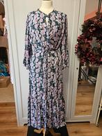 Elegante jurk maat 44 lila groen bloemen, Maat 42/44 (L), Ophalen of Verzenden, Zo goed als nieuw, Onder de knie