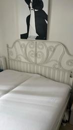 metalen ikea bed 2 persoons, Huis en Inrichting, Slaapkamer | Bedden, Verzenden, Wit, Tweepersoons, Zo goed als nieuw