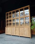 Gigantische hoge antieke laboratoriumkast | Teakhout #2268, Huis en Inrichting, Niet ingevuld, 200 cm of meer, Niet ingevuld, Ophalen of Verzenden