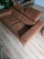 Bruine tweezitsbank met verstelbare hoofdsteunen, Ophalen, Gebruikt, 150 tot 200 cm, Tweepersoons
