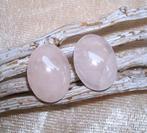 RVS klemoorbellen met rozenkwarts, Sieraden, Tassen en Uiterlijk, Oorbellen, Info.adorabeads@gmail.com, Overige materialen, Want 18 Hoogvliet