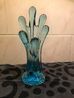Murano Vaasje Blauw Glas 21cm, Antiek en Kunst, Ophalen of Verzenden