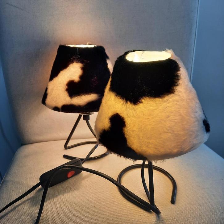 Silly schemerlampjes met koeien kapje - 2 stuks -, Huis en Inrichting, Lampen | Tafellampen, Minder dan 50 cm, Ophalen of Verzenden