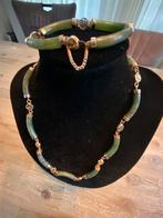 Mooie jade ketting met armband, Ophalen of Verzenden, Zo goed als nieuw, Groen, Steen of Mineraal