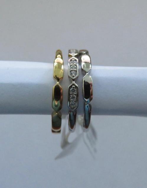 NIEUW: 3 ringen van Ti Sento - maat 58 / 18.5, Sieraden, Tassen en Uiterlijk, Ringen, Nieuw, Dame, 18 tot 19, Zilver, Zilver, Met kristal