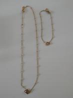 Yehwang stainless steel ketting en armband, Ophalen of Verzenden, Zo goed als nieuw, Goud, Overige materialen