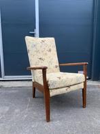 Parker Knoll Model PK 773/4 fauteuil in geweven meubelstof., Huis en Inrichting, Ophalen, Fifties, sixties., Gebruikt, Minder dan 75 cm