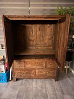 Ambachtelijke Massief Houten Kast - Landelijke Stijl, Ophalen, Gebruikt, 100 tot 150 cm, Met lade(s)