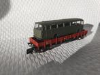 Fleischmann Piccolo wagon  n spoor met militaire bus, Gelijkstroom, Fleischmann, Wagon, Ophalen of Verzenden