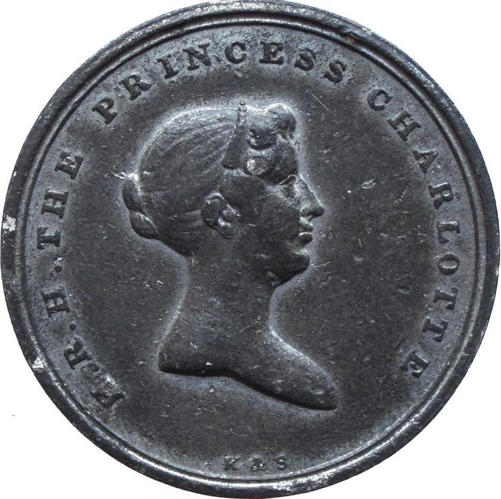 Verenigd Koninkrijk rouwpenning princes Charlotte 1817, Postzegels en Munten, Penningen en Medailles, Overige materialen, Buitenland