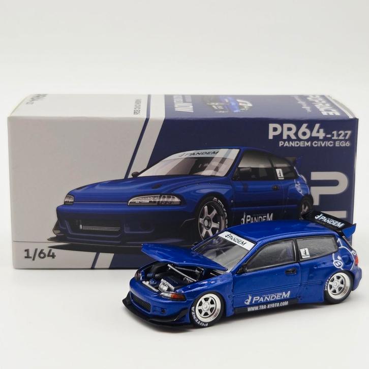 Race Face Honda Pandem Civic EG6 1:64, Hobby en Vrije tijd, Modelauto's | Overige schalen, Nieuw, Auto, Ophalen of Verzenden