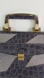 Vintage handtas of aktetasje dames, krokodillenleer. 7A7, Tweedehands verkoop, Tweedehands verkoop, Gebruikt, Ophalen of Verzenden