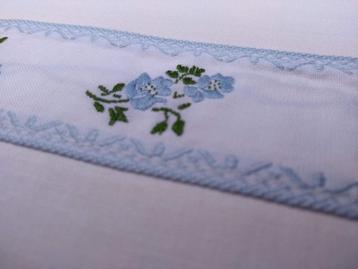 Vintage DELéDRAP 2 lakens blauw groen rand. NEW OLD STOCK!!! beschikbaar voor biedingen