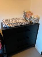 Ledikant + commode interbaby mat zwart, Kinderen en Baby's, Kinderkamer | Commodes en Kasten, 50 tot 70 cm, Ophalen of Verzenden