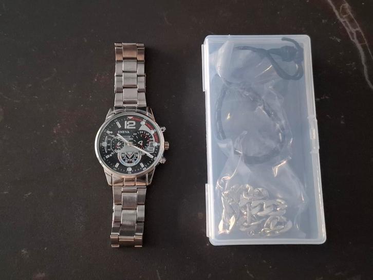 Geneva Herenhorloge - Stijlvol en Nieuw!, Sieraden, Tassen en Uiterlijk, Horloges | Dames, Nieuw, Polshorloge, Overige merken