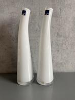 2 Leonardo vazen - wit glas, Huis en Inrichting, Woonaccessoires | Vazen, Verzenden, Wit, Minder dan 50 cm, Glas
