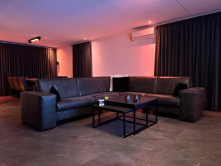 Zwarte Mangohouten Salontafel met Metalen Onderstel, Huis en Inrichting, Banken | Bankstellen, Nieuw, Minder dan 150 cm, 75 tot 100 cm