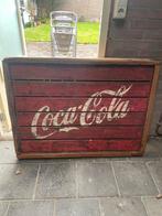 vintage houten coca cola bord 82 x 112 cm, Antiek en Kunst, Ophalen