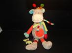NICOTOY GIRAFFE VELOURS BEIGE/WIT MET BONT GEKLEURDE, Verzenden, Nieuw, Overige typen