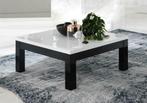 Vierkant Salontafel Forever hoogglans wit zwart marmer-SALE-, Huis en Inrichting, Tafels | Salontafels, 50 tot 100 cm, Vierkant
