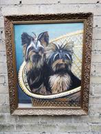 Yorkshire Terriër. Sign. Olie/doek. 46/56 cm., Ophalen, Minder dan 50 cm, Zo goed als nieuw, Schilderij