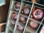 Glazen kerstballen in oud roze. Vintage. In prima staat., Diversen, Kerst, Ophalen