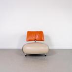 1x Leolux Pallone Fauteuil Beige/Bruin/Oranje - Chroom, Huis en Inrichting, Fauteuils, 75 tot 100 cm, Ophalen of Verzenden, Zo goed als nieuw