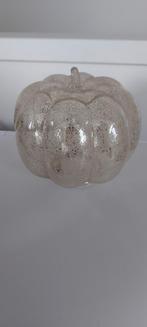 Decoratieve glazen pompoen, Huis en Inrichting, Woonaccessoires | Kandelaars en Kaarsen, Ophalen, Overige materialen, Crème, Zo goed als nieuw