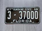 Kentekenplaat Florida USA 1967 1968 Nummerplaat Nummerbord, Verzamelen, Auto's, Gebruikt, Ophalen of Verzenden