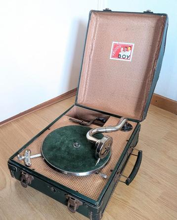 Kinder koffer grammofoon "melody boy" jaren 30  beschikbaar voor biedingen