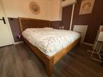 Prachtig teakhouten tweepersoons bed met hoofdbord, Ophalen, Overige kleuren, Tweepersoons, Zo goed als nieuw
