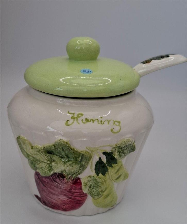 Honingpot met opschrift honing nr. 058, Huis en Inrichting, Keuken | Servies, Zo goed als nieuw, Overige typen, Wedgwood, Keramiek