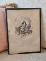 Antieke portret tekening, Ophalen of Verzenden