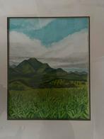 AQUAREL. —  GROEN LANDSCHAP. ‘95., Antiek en Kunst, Kunst | Schilderijen | Modern, Ophalen