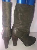 Vic groen sexy hoge hak leren laarzen mt 38, Hoge laarzen, Vic, Ophalen of Verzenden, Zo goed als nieuw