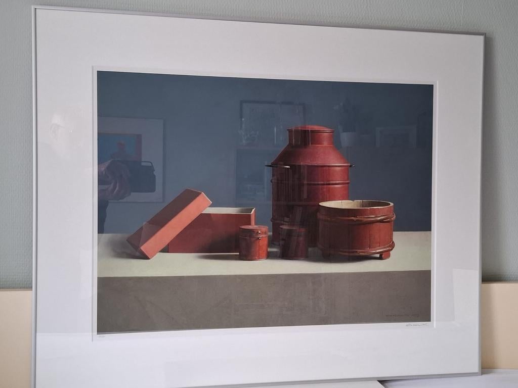 Henk Helmantel Giclee - Compositie in rood, wit en blauw, Ophalen of Verzenden, Zo goed als nieuw, Schilder- en Tekenkunst, Henk Helmantel