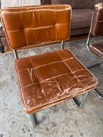 Set van 2 bruine vintage stoelen, Huis en Inrichting, Stoelen, Ophalen, Gebruikt, Twee, Bruin