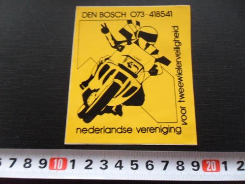 sticker Den Bosch Nederlandse vereniging voor tweewielerveil, Verzamelen, Stickers, Zo goed als nieuw, Bedrijf of Vereniging, Ophalen