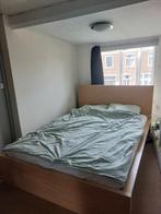 Ikea bed Malm 140x200 met lattenbodem en matrasbeschermer, Huis en Inrichting, Slaapkamer | Bedden, Ophalen, Gebruikt, Beige, Tweepersoons