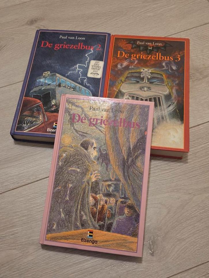 Paul van Loon - De Griezelbus 1, 2 en 3, 1e druk! Gesigneerd, Boeken, Kinderboeken | Jeugd | 10 tot 12 jaar, Zo goed als nieuw