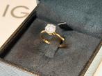 Geel gouden ring met diamant van 1.51ct met IGI certificaat!, Nieuw, Ophalen of Verzenden, 17 tot 18, Met edelsteen