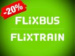 20% FlixBus & FlixTrain voucher - onmiddellijke verzending, Tickets en Kaartjes, Trein, Bus en Vliegtuig