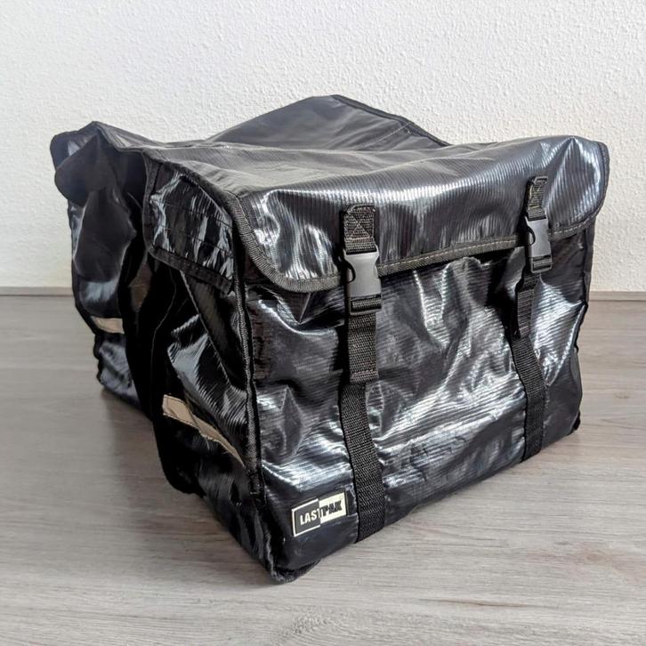 Lastpak Zwarte Dubbele Fietstas, Fietsen en Brommers, Fietsaccessoires | Fietstassen, Gebruikt, Ophalen