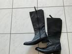Zwarte leren dameslaarzen, maat 40, bijna niet gedragen, Hoge laarzen, One2Love, Zwart, Nieuw