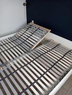 Twee persoonsbed (Brimnes Ikea) 160x200, met lattenbodems, Ophalen, Verstelbaar, Wit, Tweepersoons