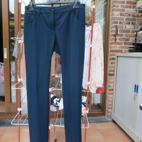 Broek blauw wol Brunello Cucinelli 44 (it 48) - nl 42, Kleding | Dames, Broeken en Pantalons, Zo goed als nieuw, Maat 42/44 (L)